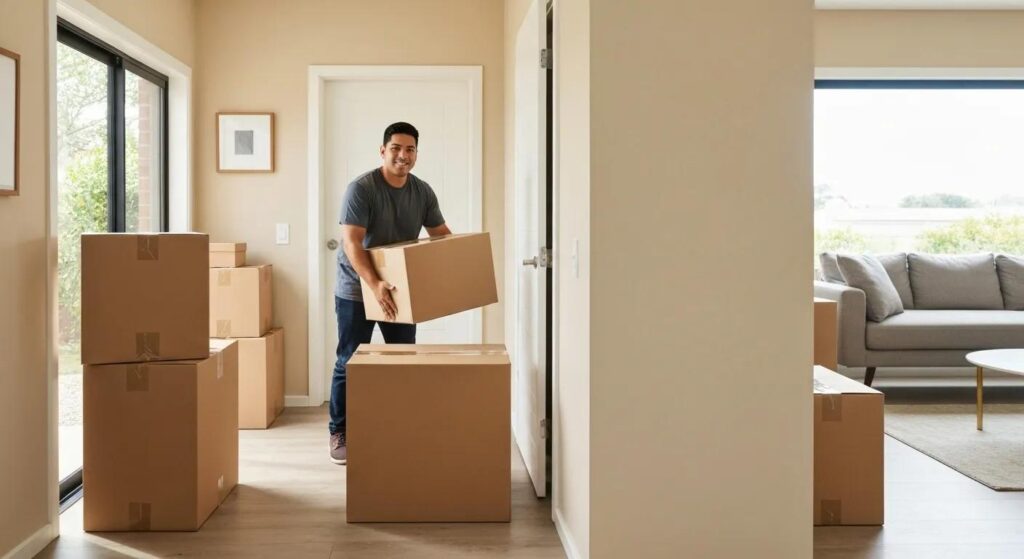 moving boxes in house