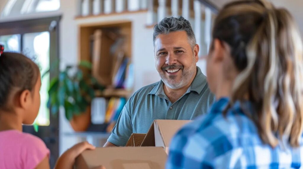 Local True Move mover consulting with a Gilbert family about moving logistics